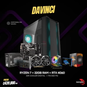 PC IGAMING DAVINCI -5700G - RTX-4060 8GB - 32GB - 1TB SSD - Deepcool