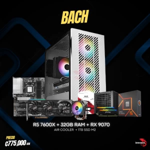 PC IGAMING BACH - Ryzen 7600X - RX 9070 16GB - 32GB - 1TB SSD - Cooler Master