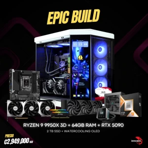 PC EPIC BUILD - Ryzen 9 9950X3D - RTX-5090 - 64GB - 2TB SD - WC -  HYTE