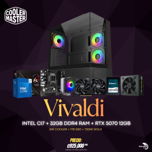 POWERED BY COOLER MASTER - PC Vivaldi - INTEL CI7 - RTX-5070 - 32GB RAM - 1TB SSD