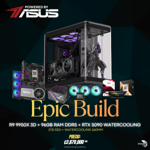 POWERED BY ASUS – Pc Gaming Epic Build - RYZEN 9 9950 X3D – RTX-5090 – 96GB DDR5 – 2TB SSD NVME