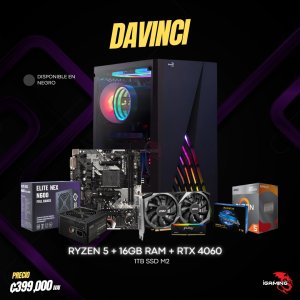 PC IGAMING DAVINCI -5600GT - RTX-4060 8GB - 16GB - 1TB SSD - Aerocool