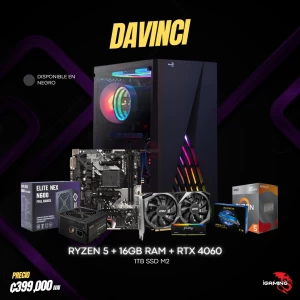 PC IGAMING DAVINCI -5600GT - RTX-4060 8GB - 16GB - 1TB SSD - Aerocool