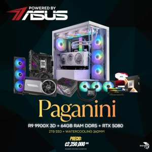 POWERED BY ASUS - Pc Gaming Paganini RYZEN 9 9900 X3D - RTX-5080 - 64GB - 2TB SSD