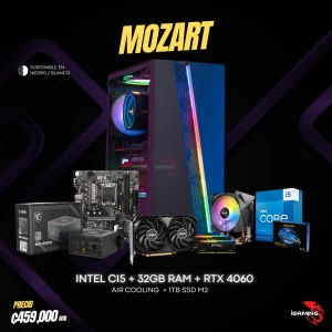 PC IGAMING MOZART - Ci5 14400F - RTX-4060 - 32GB - 1TB SSD - Aerocool