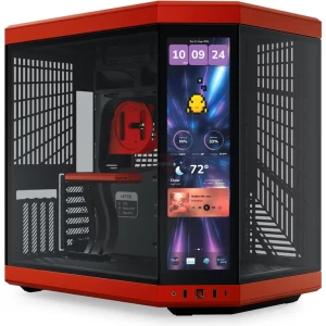CASE HYTE Y70 TOUCH INFINITE - 14.5" - TEMPERADO - ROJO - NEGRO - MID TOWER