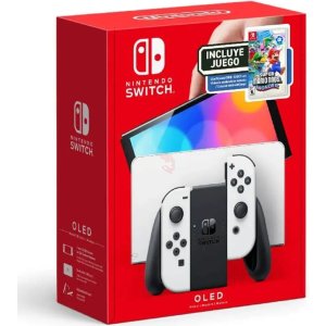 Nintendo Switch Oled + Super Mario Wonder - Blanco - Version en español para Latino America