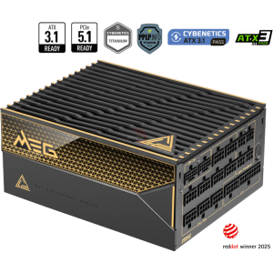 FUENTE DE PODER MSI MEG Ai1600T PCIE5 - 1600 WATTS - 80 PLUS TITANIUM - MODULAR