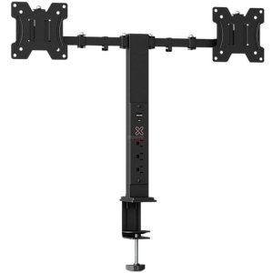 SOPORTE KLIP PARA 2 MONITORES - CON REGLETA INTEGRADA - 13-32"