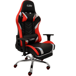 SILLA GAMING ZRX CON REPOSAPIÉS - ROJO CON NEGRO