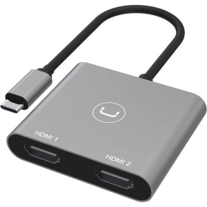 Hub UNNO USB-C a 2X HDMI - GRIS